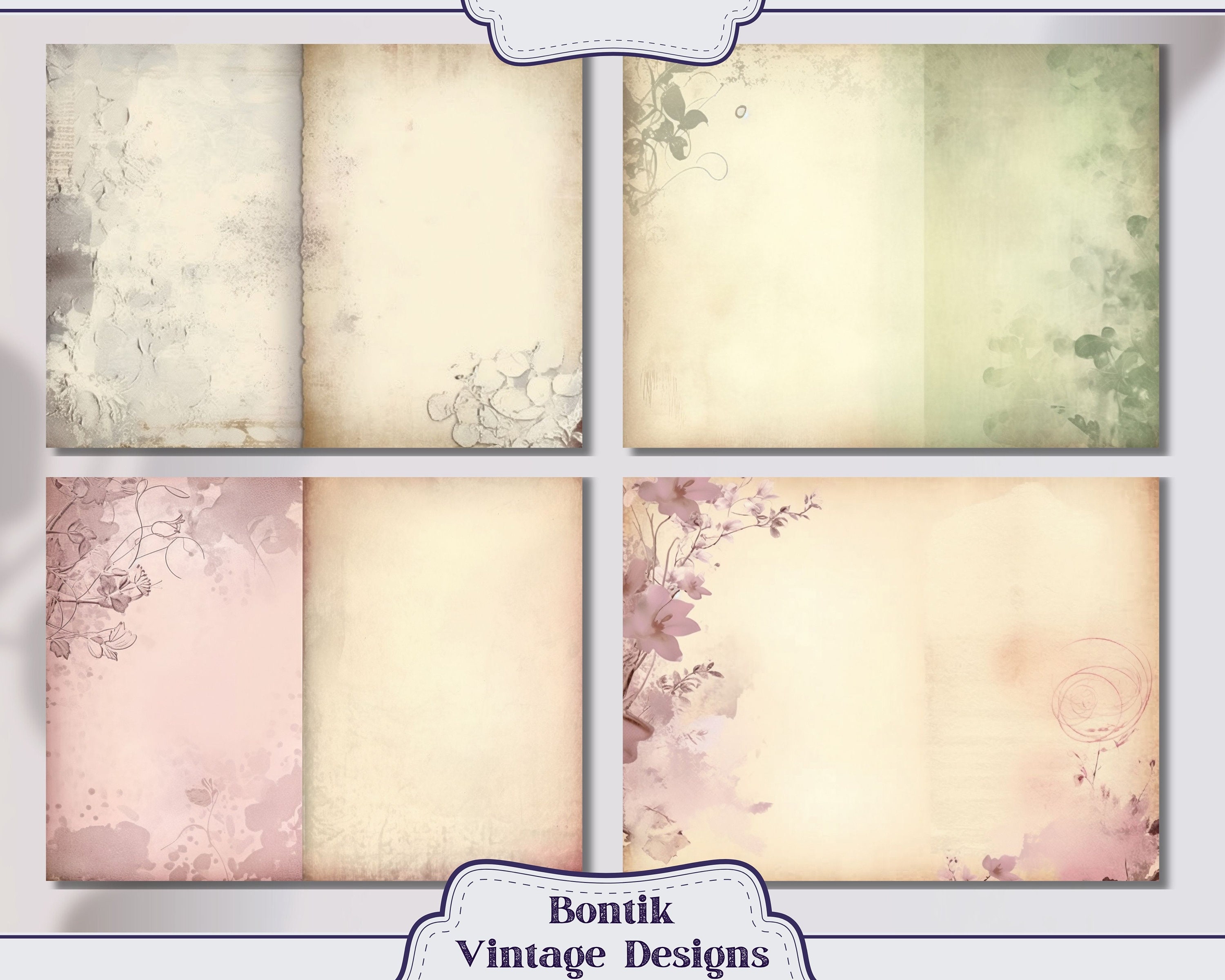 Various Color Blank Vintage Junk Journal Papers, Journal Scrapbook ...