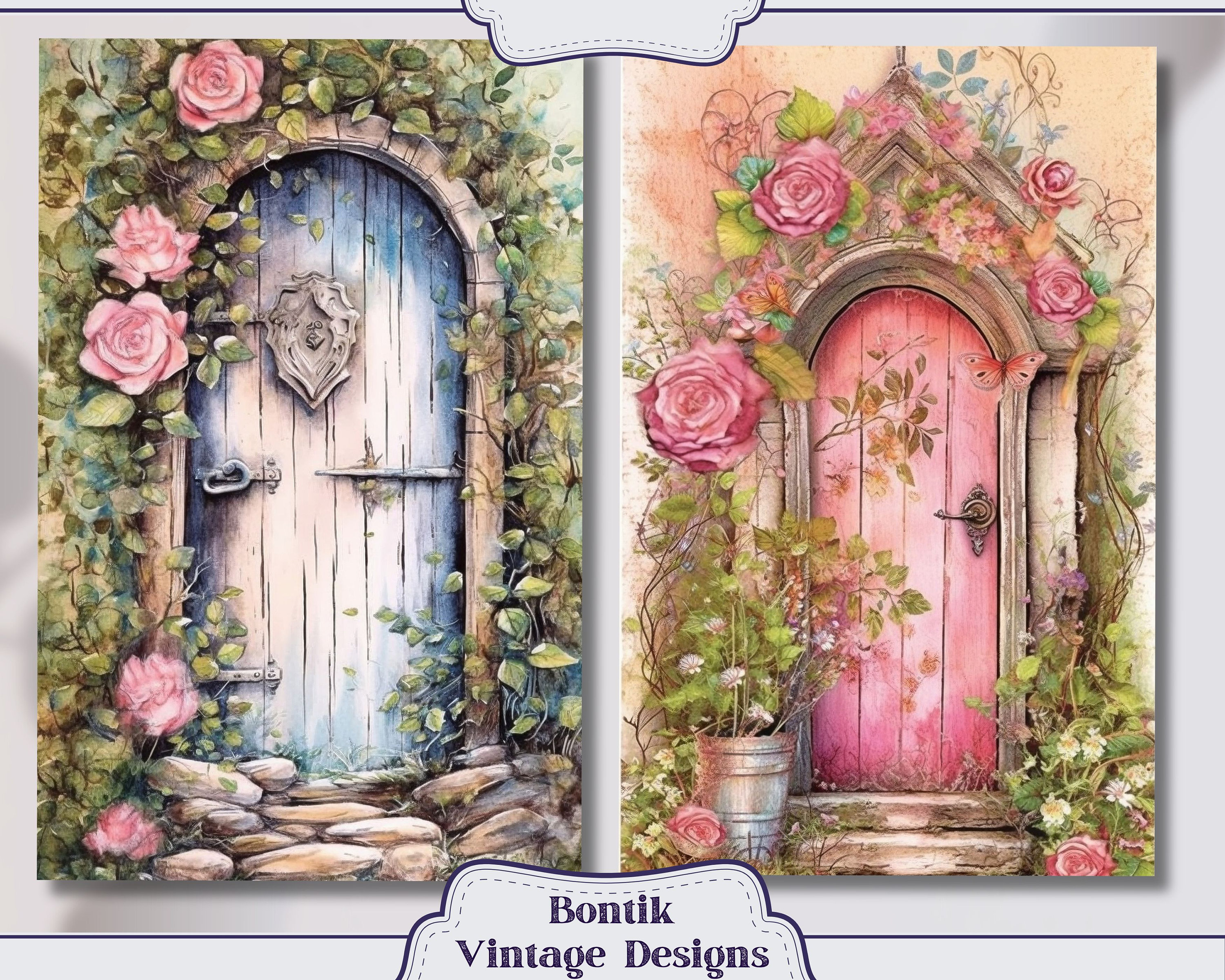 Fairy House Door Entry Vintage Junk Journal Half Pages, Journal ...