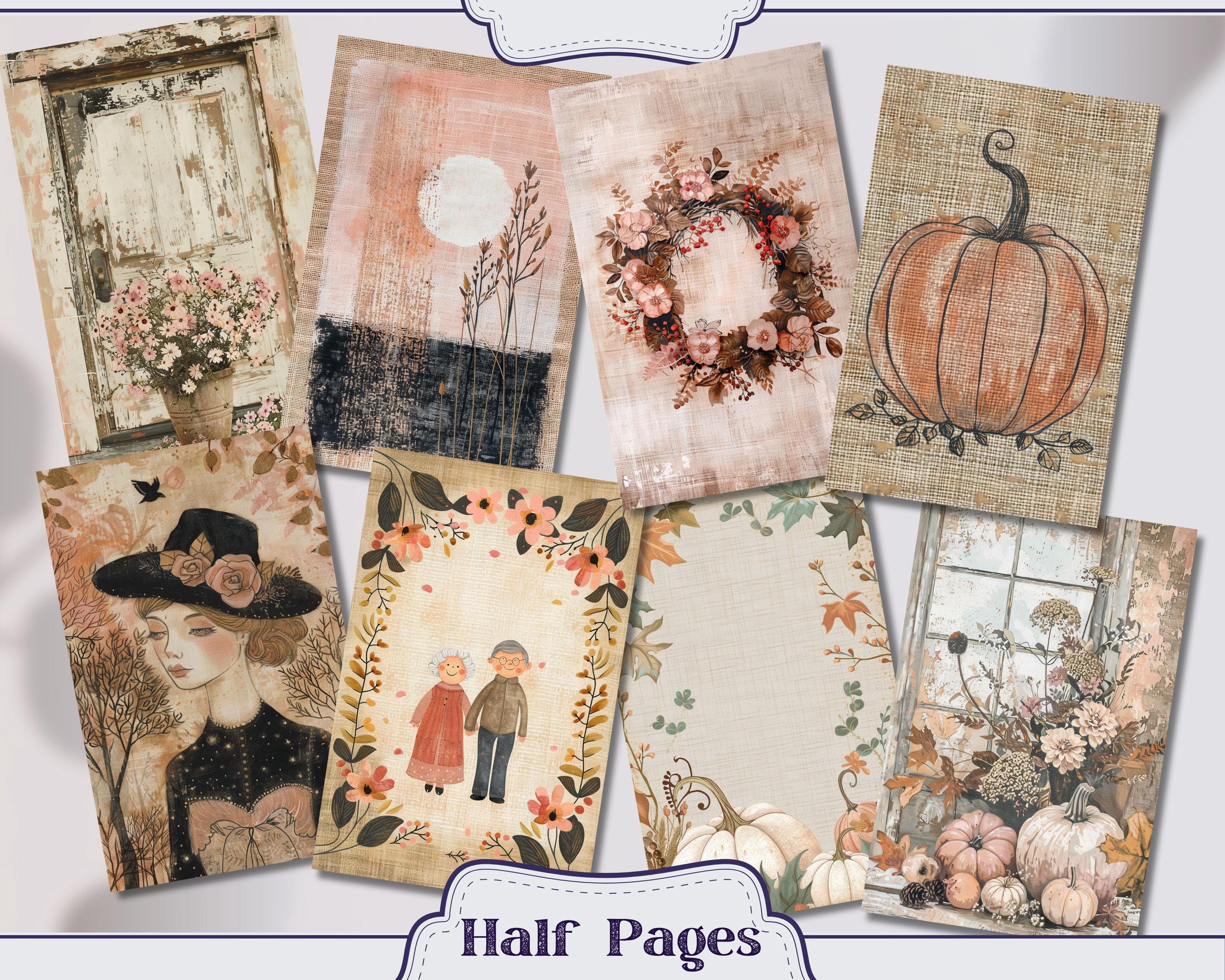 Very Vintage Autumn Junk Journal Kit Includes 40 Printable Pages & 81 ...