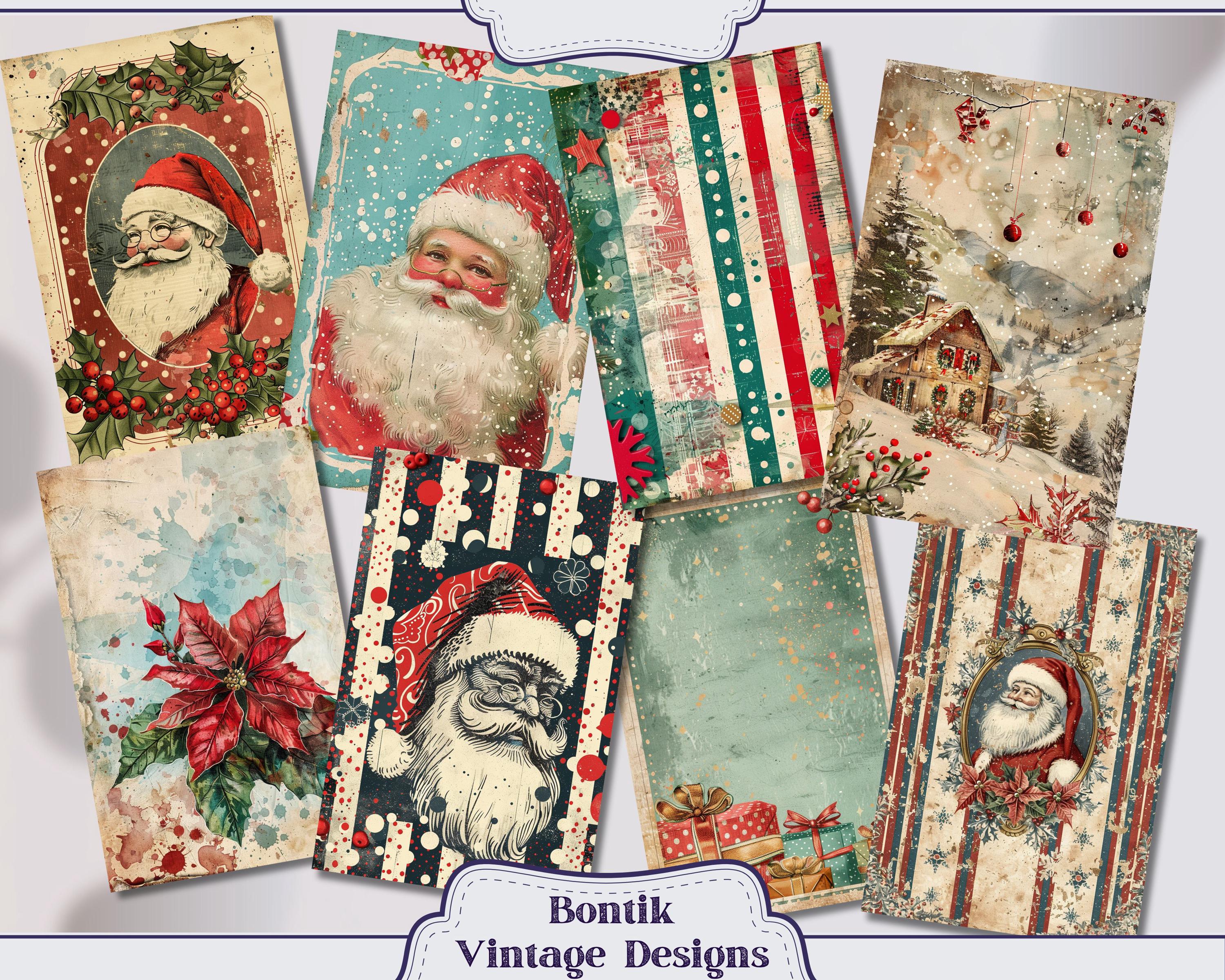 クリスマスの思い出ジャンクジャーナルハーフペーパー、スクラップ