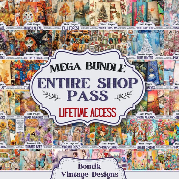 Ensemble complet de la boutique : obtenez tous les modèles passés et futurs, plus de 20 000 journaux numériques indésirables, des documents éphémères et des kits de scrapbooking, ainsi que des mises à jour mensuelles !