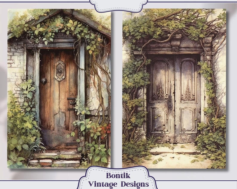 Farmhouse Door Entry Vintage Junk Journal Half Pages, Journal Scrapbook ...
