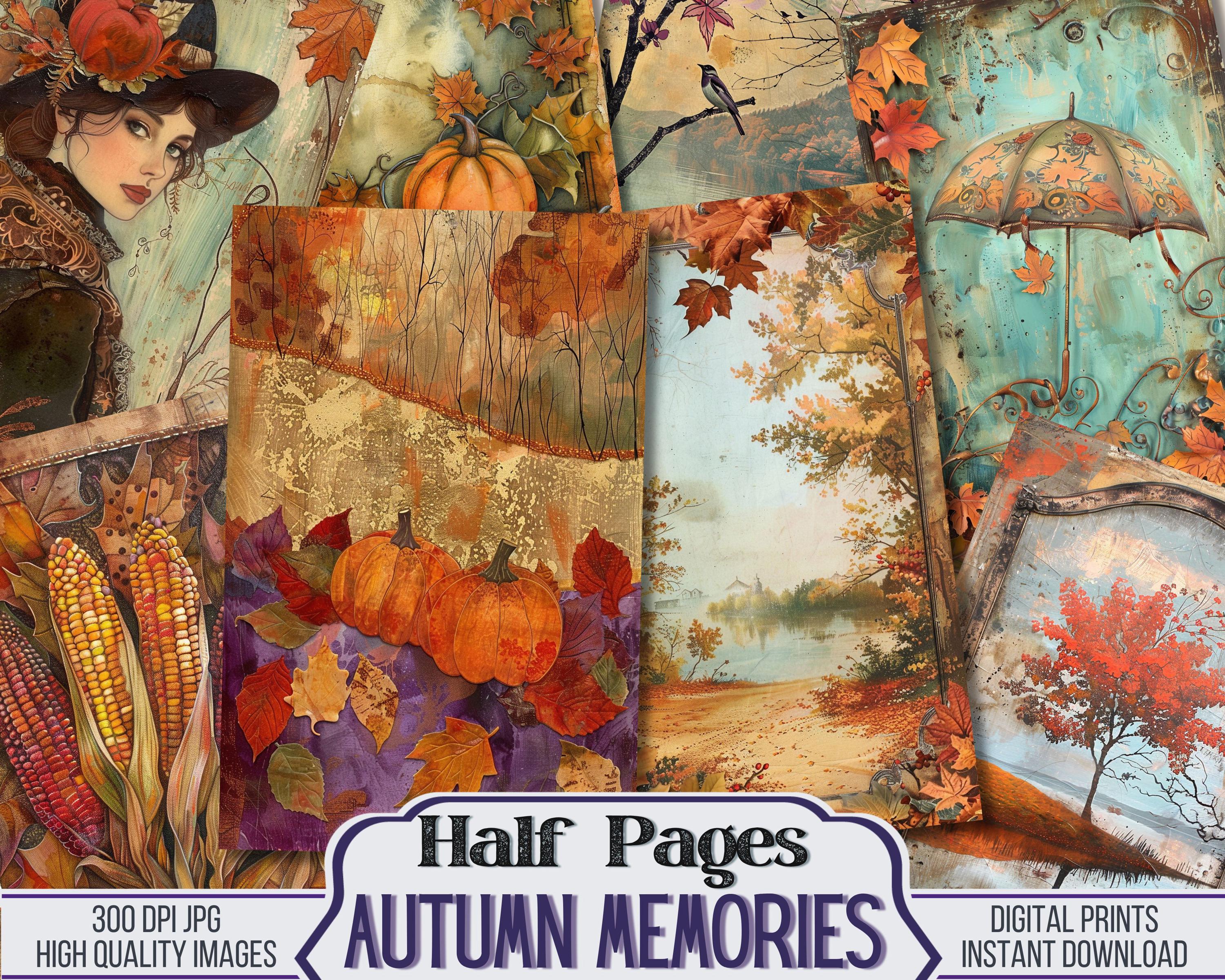 Fall Junk Journal Pages Autumn Memories, A5 Junk Journal Printable Kit ...