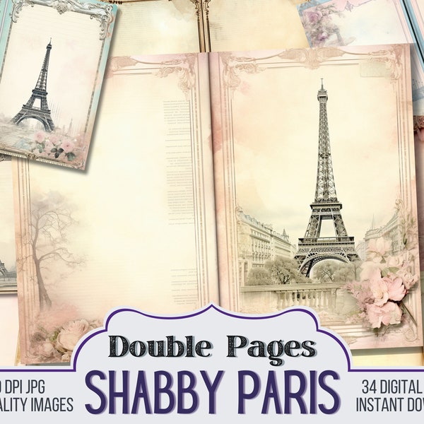 Shabby Paris Papeles de diario basura vintage en blanco, suministro de álbumes de recortes de diario - 34 páginas de diario basura de estilo en blanco - Stamperia, Páginas vintage