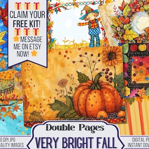 Very Bright Fall Junk Journal Printable Set of Whimsical Pages is ...