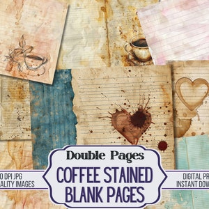 Páginas en blanco con manchas de café, papel doble para diario basura, 26 papeles decorativos para imprimir en Stamperia, suministros para manualidades con álbumes de recortes