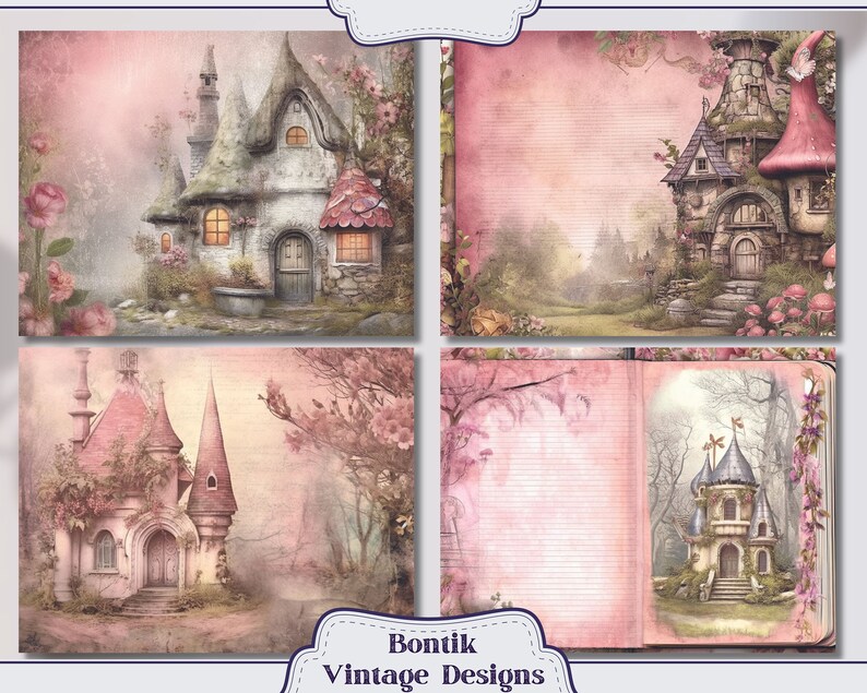 Fairy's House Junk Journal Papers, Journal Scrapbook Supply - 16 Fairy ...