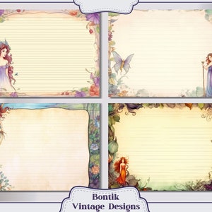Whimsical Fairy Blank Lined Pages Vintage Junk Journal Paper, Journal ...