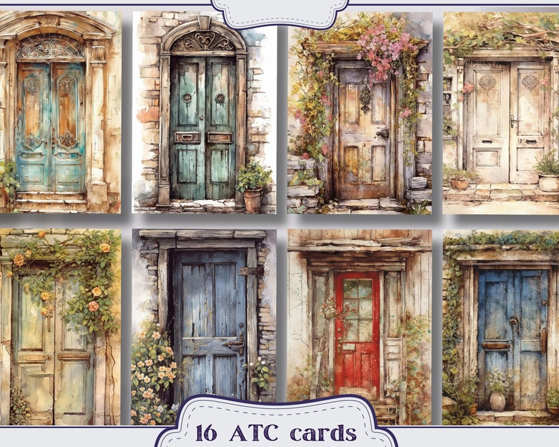 Farmhouse Door Junk Journal Kit Ephemera, ATC, Tags, Pocket, Scrapbook ...