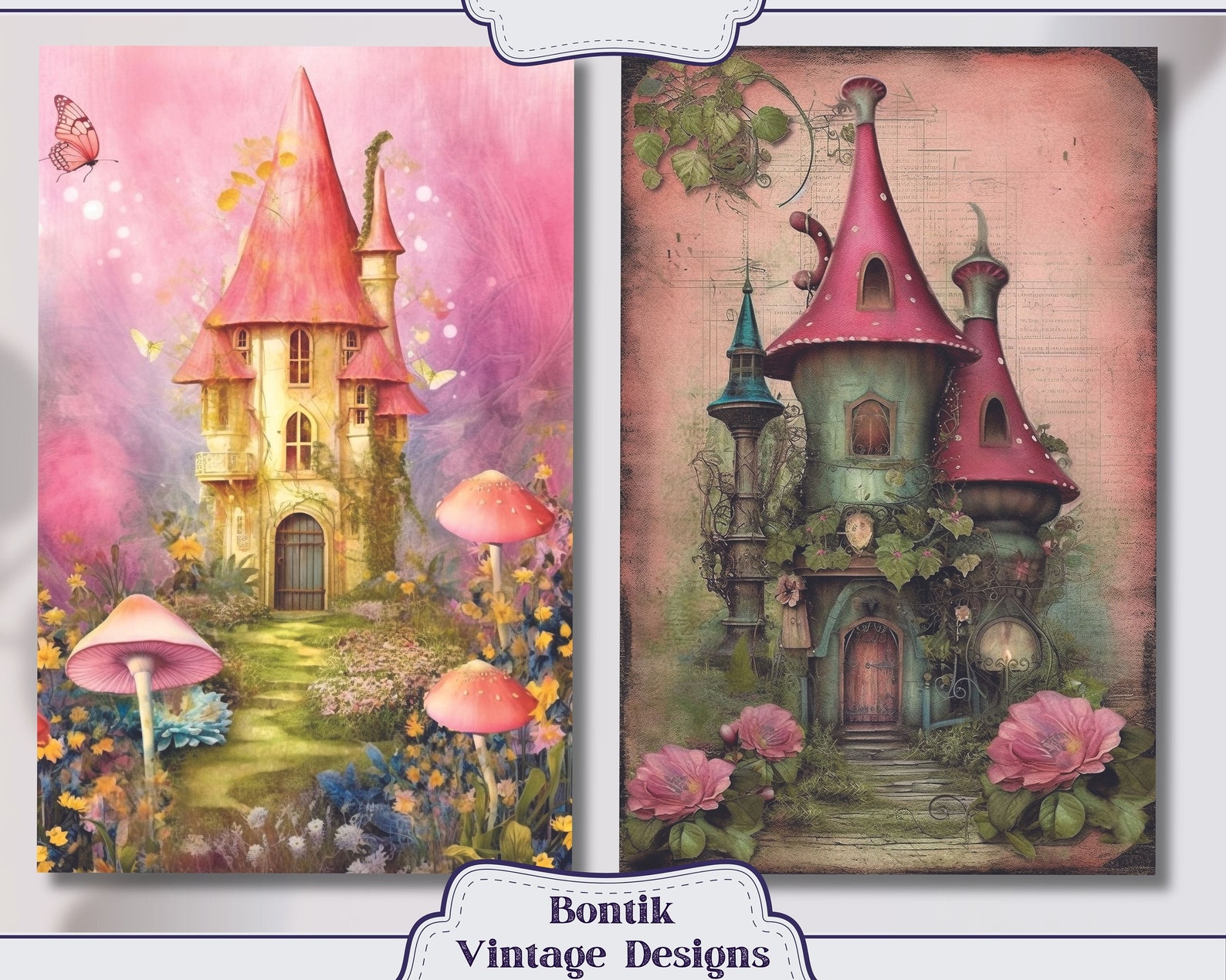 Fairy's House Vintage Junk Journal Half Papers, Journal Scrapbook ...