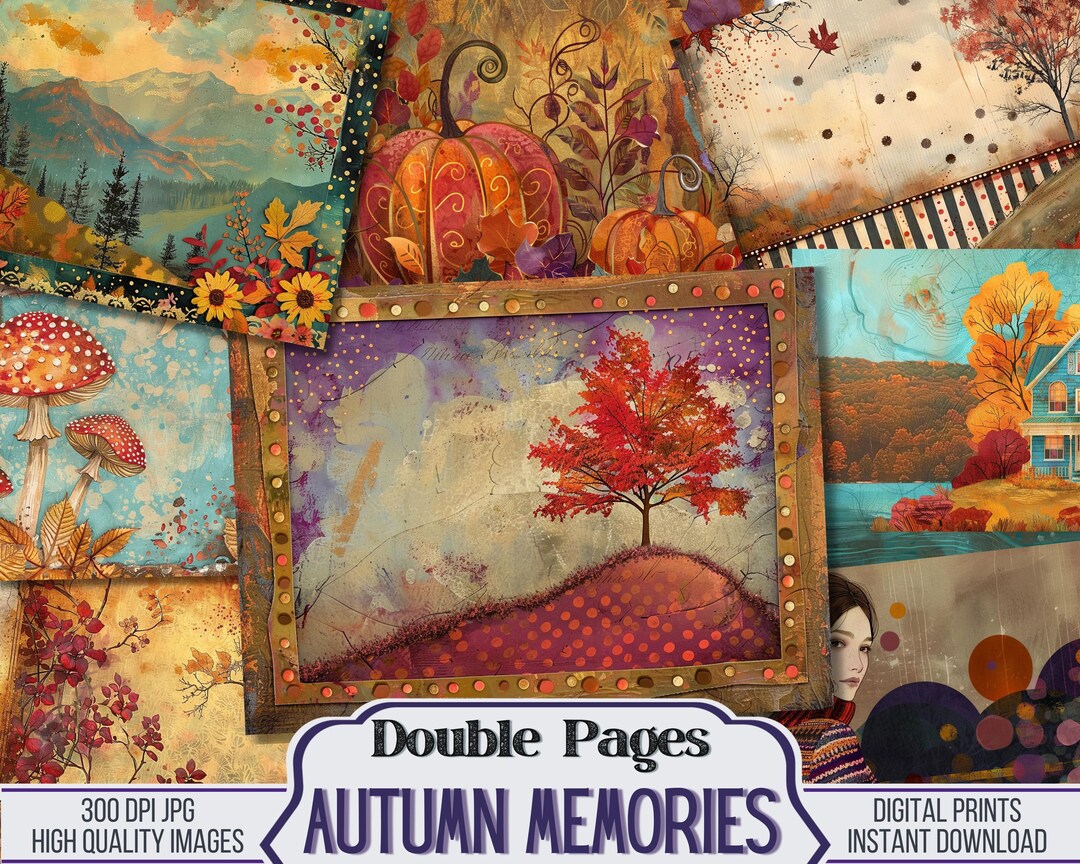 Autumn Memories Junk Journal Printable Set of Fall Pages is Perfect ...