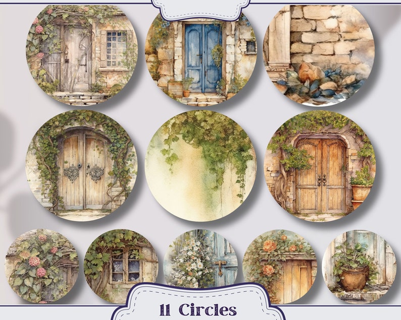 Farmhouse Door Junk Journal Kit Ephemera, ATC, Tags, Pocket, Scrapbook ...