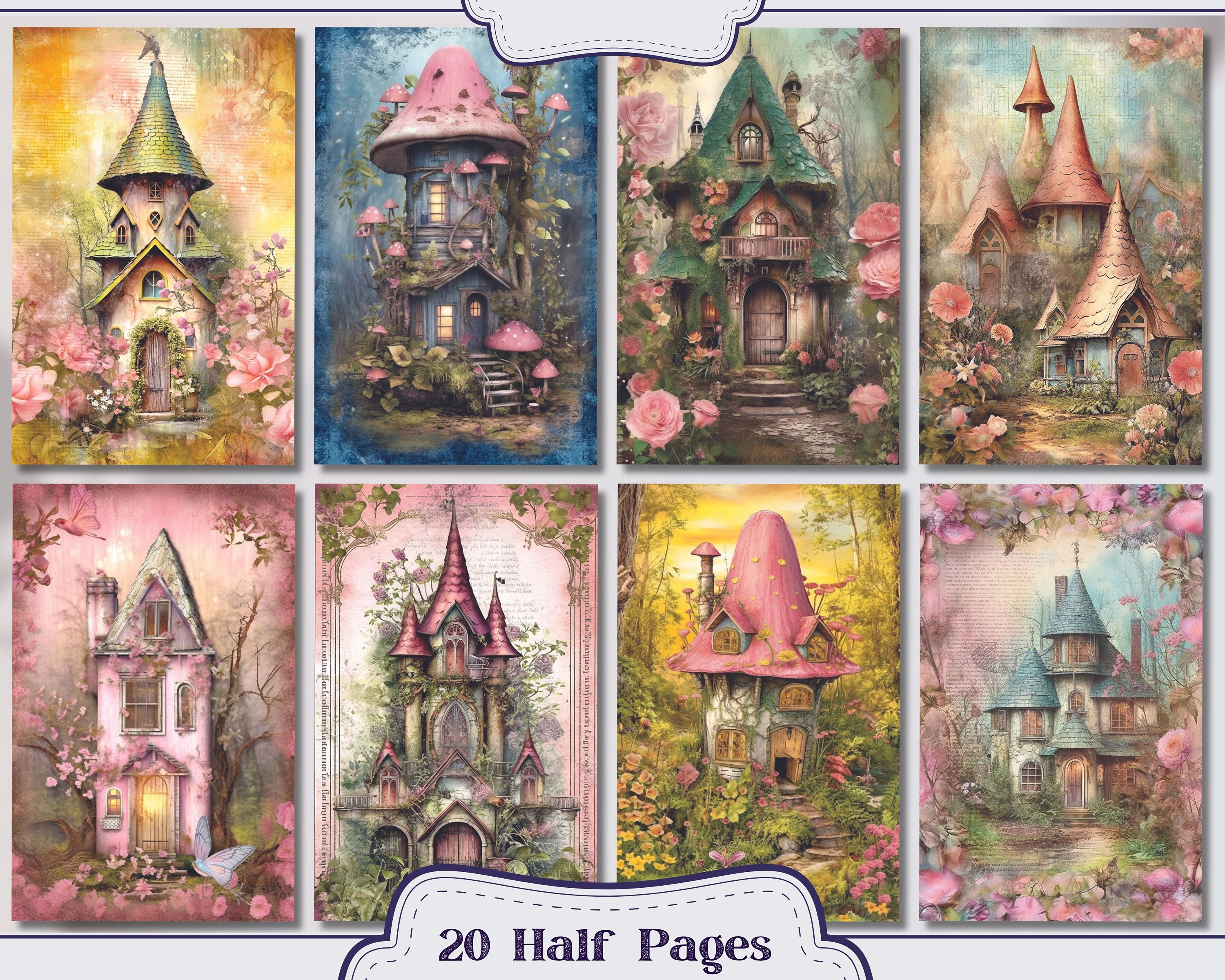 Fairy's House Junk Journal Kit Ephemera, ATC, Tags, Pocket, Journal ...