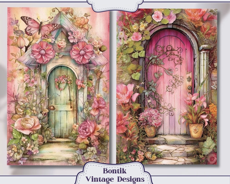 Fairy House Door Entry Vintage Junk Journal Half Pages, Journal ...