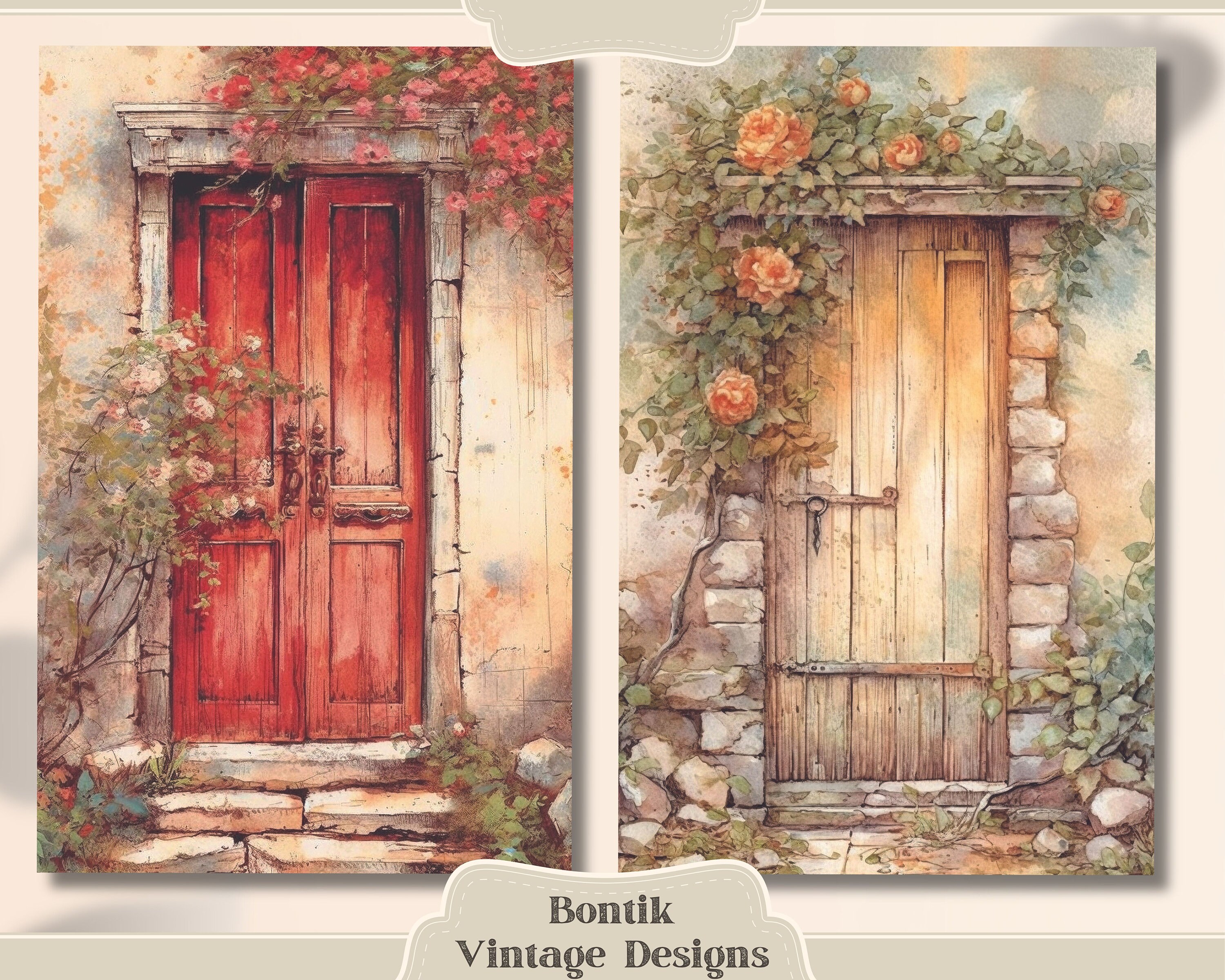 Farmhouse Door Entry Vintage Junk Journal Half Pages Journal - Etsy