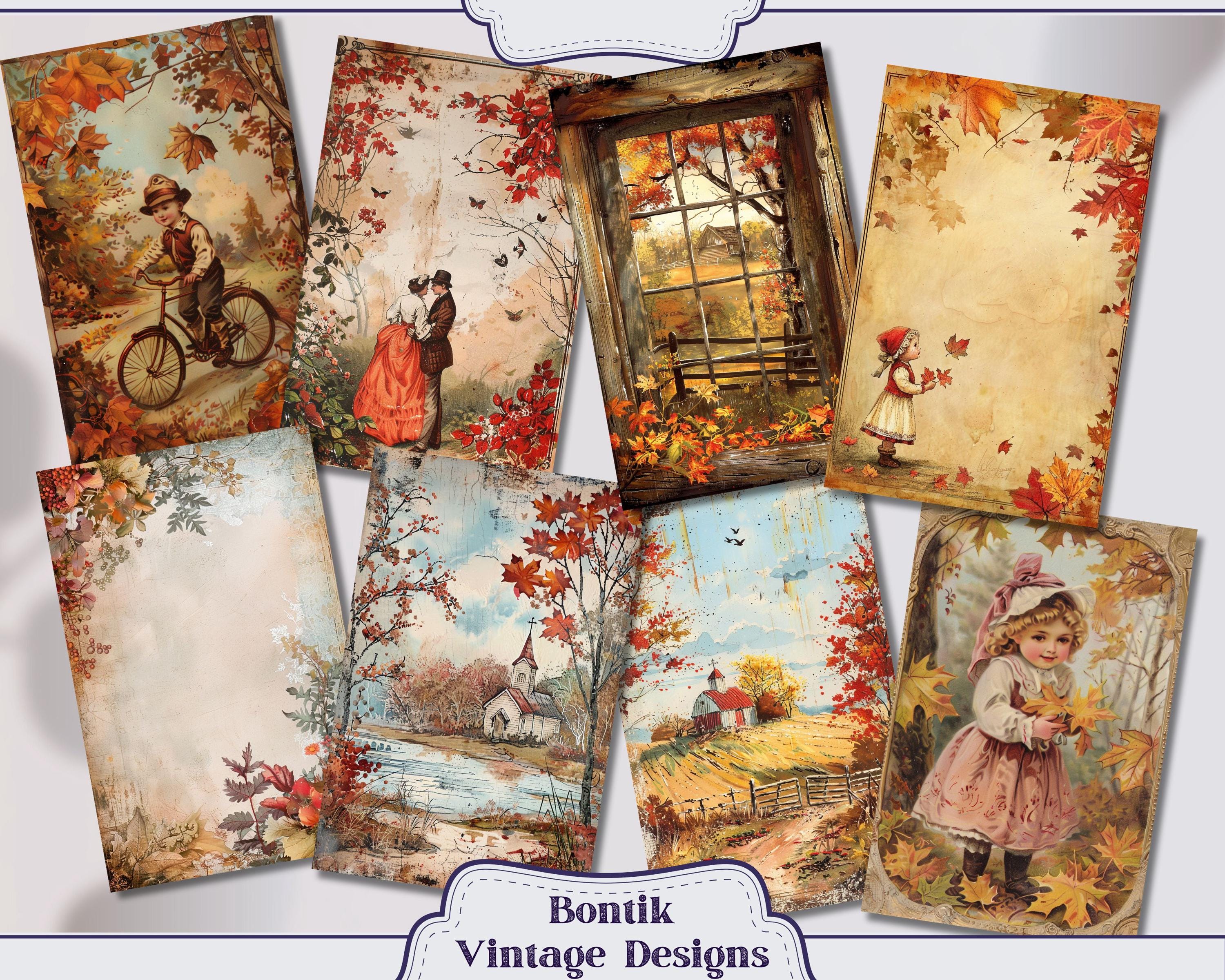 Rustic Fall Autumn Junk Journal Supplies, Fall Printable Pages, Autumn ...