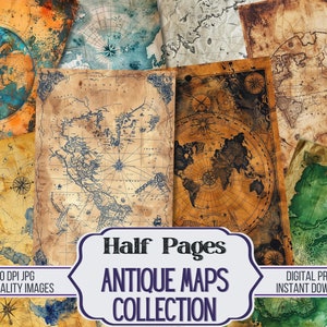 Antike Karten Sammlung Junk Journal Hälfte Papiere - 20 Traveler druckbare Stamperia Papier, Scrapbook Zubehör, digitaler Download