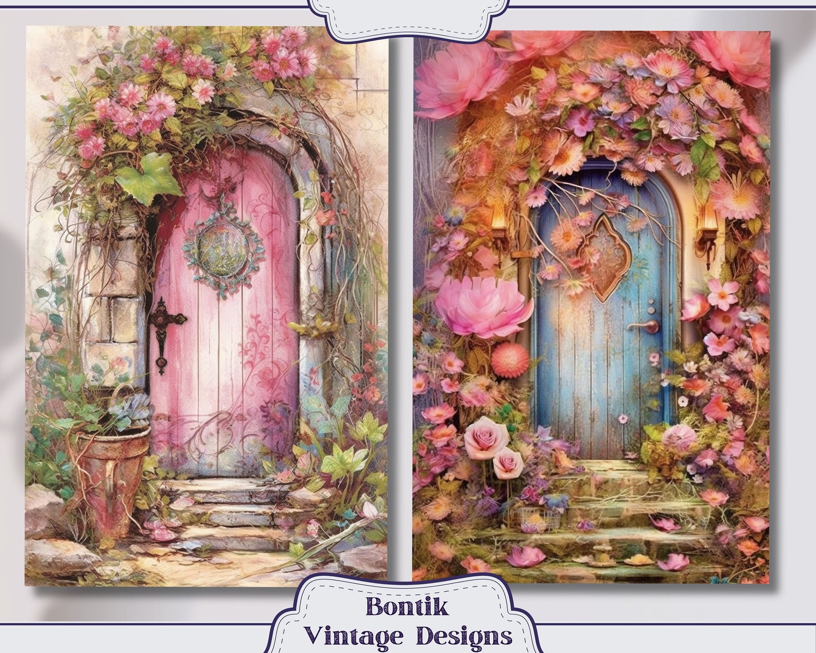 Fairy House Door Entry Vintage Junk Journal Half Pages, Journal ...