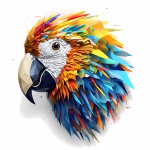 Parrot print, bird poster, colorful art, digital download, parrot PDF, parrot clipart,Tropical Bird Print, Parrot Graphic Design,Exotic Bird