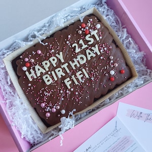 Medium / Custom personalised brownie slab / personalised gift / brownie treatbox / celebration brownie / postal brownie / postal brownies