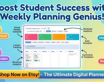 Weekly Planning Genius | Homeschooling Planner | Loop Schedule | Teacher Lessons planner | Digital Download