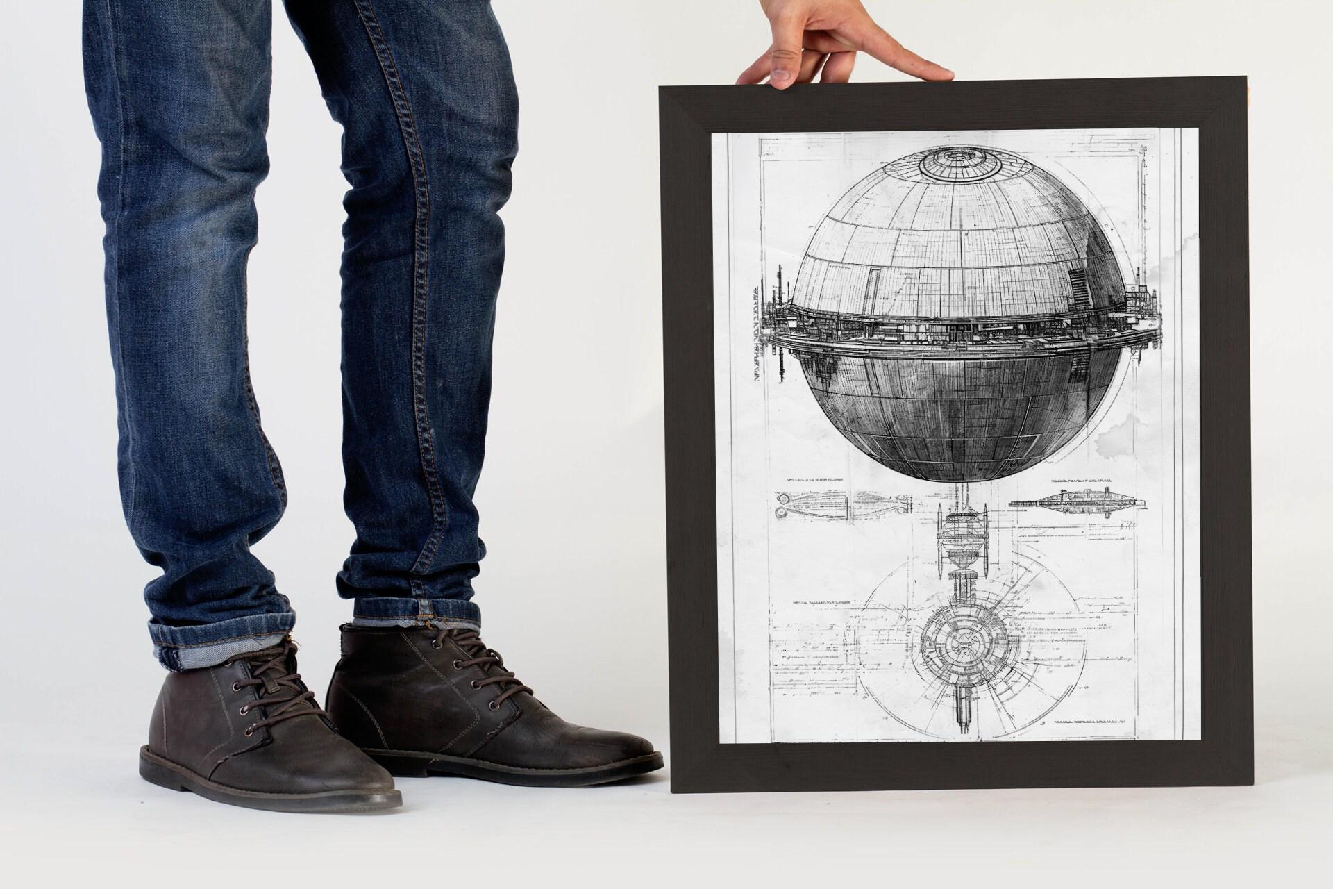 Star Wars Schematic Blueprints of X-wing, TIE Fighter & Death Star ...