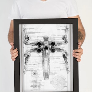 Star Wars Schematic Blueprints of X-wing, TIE Fighter & Death Star Digital Downloads