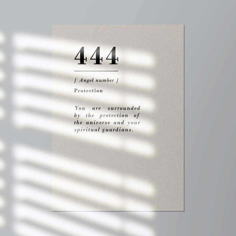 Protection Angel Poster Original Design 444 Angel Number Digital ...
