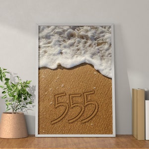 555 Numero angelico Cambiamento spirituale Download digitale Stampabile Arte murale Messaggio di sabbia Design originale Decorazione istantanea per la casa Trasformazione Stampa
