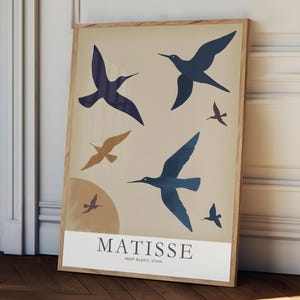 Matisse papier decoupes print, Matisse Exhibition Poster, Henri Matisse cut outs Print, Matisse Modern Art Print, birds wall art