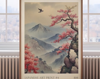 Japanese garden landscape, Japanese print, Japanese Wall Art, Japanese art, Japandi Art, Japanese Gifts, Japanese decor, Woodblock Print