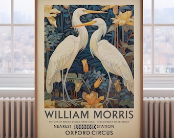 Vintage William Morris print, bird print, vintage botanical wall art, London print, vintage animal print, woodland print,