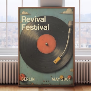 Vinyl revival print, Vinyl records Music Poster, Vintage music Poster, retro records print, retro music print, vinyl records wall art,