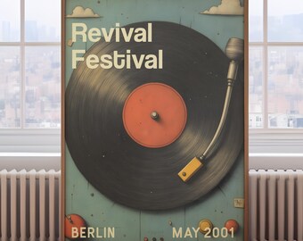 Vinyl revival print, Vinyl records Music Poster, Vintage music Poster, retro records print, retro music print, vinyl records wall art,