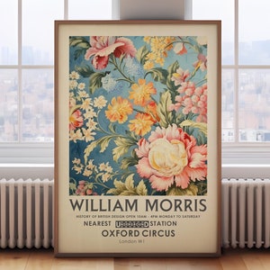 William Morris botanical print, vintage Flower print, vintage botanical print, botanical wall art, floral wall art