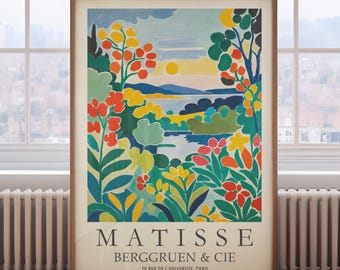 Henri Matisse print, Matisse landscape painting, botanical painting, exhibition print, abstract landscape print,