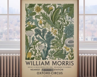 William Morris print, Flower market print, vintage botanical print, London botanical wall art, floral wall art, flowers print