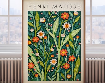 Henri Matisse print, Matisse spring florals painting, floral decor, vintage botanical print, art gift, green floral wall art, floral gift