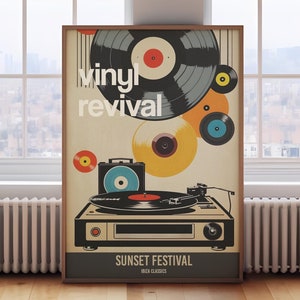 Vinyl records Music Poster, Vintage records Poster, records print, retro music print, record player print, music lover gift, vintage music