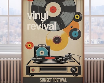 Vinyl records Music Poster, Vintage records Poster, records print, retro music print, record player print, music lover gift, vintage music