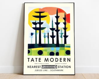 Tate Modern print, modern abstract art, exhibition poster, ethnic pattern, bright abstract print, contemporary art print, abstract poster