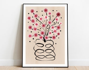 Les Fleurs print, vintage flower poster, floral wall art, vintage botanical print, flower market, botanical wall art, flower wall art,