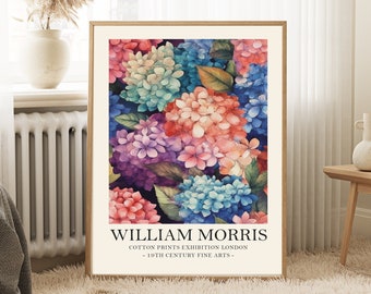William Morris floral Print, vintage style William Morris Exhibition Print, vintage botanical poster, Vintage Wall Art, Textiles Art,