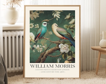 William Morris bird Print, William Morris Exhibition Print, William Morris Poster, Vintage Wall Art, Textiles Art, Vintage Poster