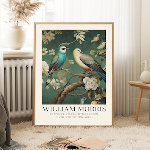 William Morris bird Print, William Morris Exhibition Print, William Morris Poster, Vintage Wall Art, Textiles Art, Vintage Poster