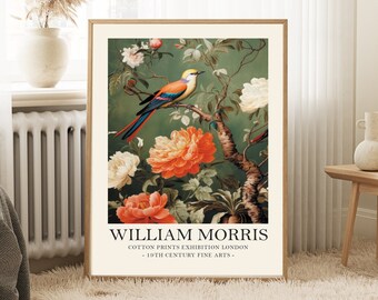 William Morris bird print, William Morris Exhibition Print, William Morris Poster, Vintage Wall Art, Textiles Art, Vintage Poster