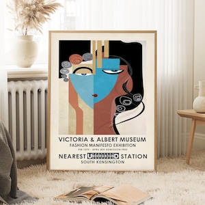 Póster de moda retro, impresión de exposición de museo de estilo vintage, impresión del Museo V&A, arte mural de moda vintage, Matisse, publicidad vintage