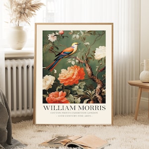 William Morris bird print, William Morris Exhibition Print, William Morris Poster, Vintage Wall Art, Textiles Art, Vintage Poster