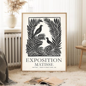 Matisse papier decoupes print, Matisse Exhibition Poster, Henri Matisse cut outs Print, Matisse Modern Art Print, birds wall art