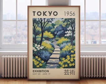 Japanese garden landscape, Japanese print, Japanese Wall Art, Japanese art, Japandi Art, Japanese Gifts, Japanese decor, Woodblock Print